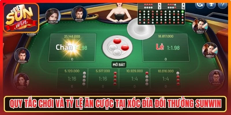 Quy tắc chơi và tỷ lệ ăn cược tại xóc đĩa đổi thưởng