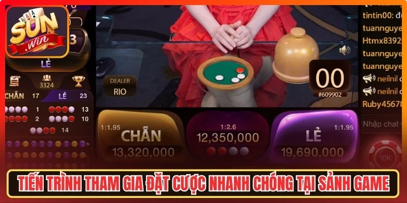 Tiến trình tham gia đặt cược nhanh chóng tại sảnh game