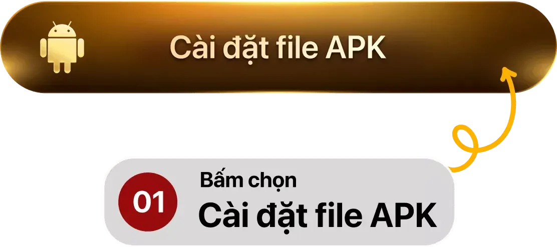 Bước 1: Bấm chọn nút “Cài đặt file APK” bắt đầu tải file.